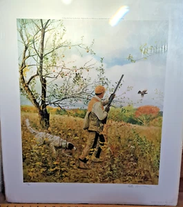 Vintage 1982 Peter Corbin "The Edge Of The Orchard" Signed Hunting Print - Picture 1 of 11