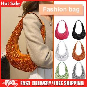 Sparkly Sequin Bag Hobo Bag Vintage Style Crescent Bag Commuting Bag for Women