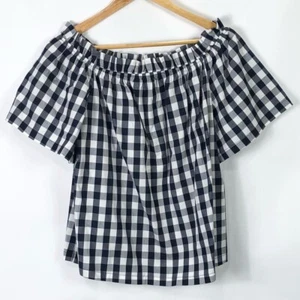 Cavalini Fuera del Hombro Guinga Camisa a Cuadros Top Mujer’s Talla Grande - Imagen 1 de 5