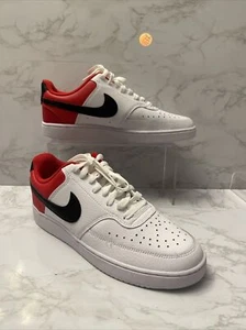 Nike Court Vision Low DH0851-100 Size 8 Black University Red Shoes NEW - Picture 1 of 9