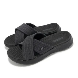 Skechers Go Walk Flex Sandal-Impressed Black Gray Women Sandal 141420-BKGY - Picture 1 of 8