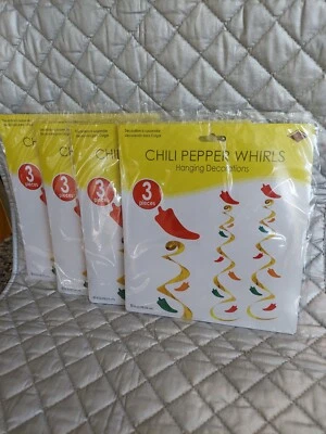 12 Remolinos Total Beistle 30" de Chiles; Paquete de 12 50061 DECORACIONES COLGANTES  Foto 1 de 4