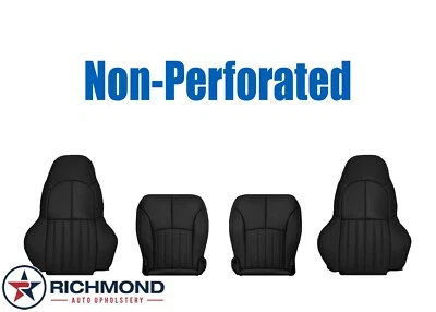 1997-2004 Corvette -Driver/Passenger Complete Leather Seat Covers Black NON-PERF - Image 1 of 4