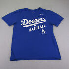 LA Dodgers Shirt Mens Medium Blue Nike Athletic Cut Short Sleeve MLB Baseball ^