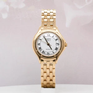 Lady's 14k Yellow Solid Gold Geneve Watch 60 Grams In Weight - Picture 1 of 9