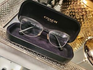 Coach Eyeglasses Frames HC5066 9192 Satin Black/Black Cat Eye Half Rim 53-16-135