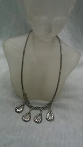 Stunning Lois Hill Bali Indonesia  sterling 925  ornate dangle  toggle necklace - Picture 1 of 5