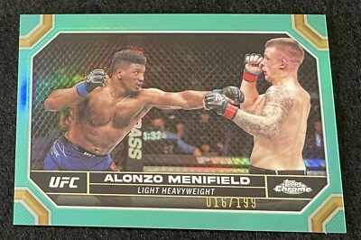 Alonzo Menifield Aqua 016/199 Refractor 💎 2024 Topps Chrome UFC #168 - Image 1 of 2
