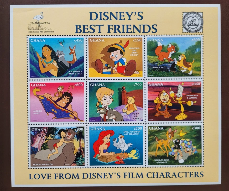Ghana 1996 /  "APS STAMPSHOW '96" - Orlando - Disney Friends - Disney Cartoon - Image 1 of 1