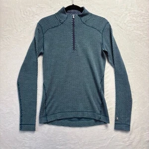 Smartwool Classic Thermo Baselayer Damen Large Blau Quarter Zip Merinowolle - Bild 1 von 12