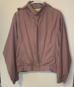 Vintage Sears Pink Spring Jacket Coat with hidable hood Full zip - Picture 1 of 6