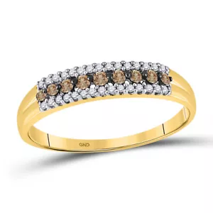 10kt Gelbgold Damen runder brauner Diamantbandring 1/5 Kttw - Bild 1 von 1