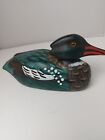 Wooden Carved And Painted Duck Decoy 6In   Vintage   West Germany 1989