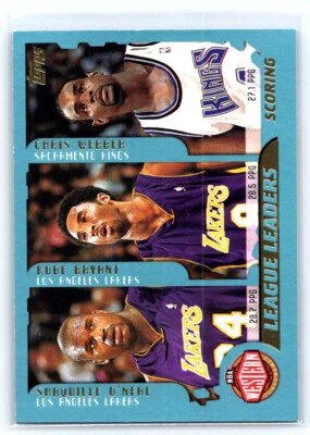 Shaq Kobe Webber Iverson Carter  2001-02 Topps League Leaders Scoring #215 - Image 1 of 2