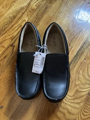 The Childrens Place Boys Black Faux Leather Slip On Loafer Dress Shoe Size 5 YTH - Image 1 of 3