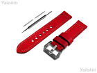 Red Color Brushed Leather Band for Samsung Watch 3 Active 2 40 41 42 44mm -B20