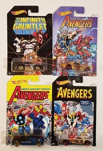 4 Marvel Hot Wheels 2017 Avengers & Infinity Gauntlet Thanos Sealed Carded - Imagen 1 de 21
