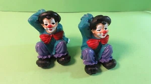 2 Clowns,Kunststein,made in Italy,sign.L.Tony,handbemalt,alter ? höhe ca.8cm - Bild 1 von 8