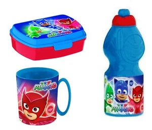 PJ MASK SUPERPIGIAMI PORTAMERENDA TAZZA BICCHIERE BORRACCIA SET PAPPA WALKY CUP - Picture 1 of 5