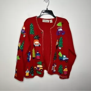 Vintage Belle pointe Christmas sweater size large - Picture 1 of 8