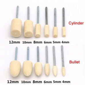 2.35/3mm Shank Dia Wool Polishing Bit Grinding Buffing Head Felt Pad Rotary Tool - Picture 1 of 6