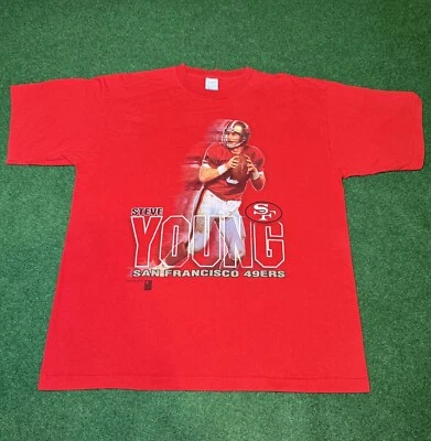 Camiseta gráfica XXL vintage años 90 Steve Young Salem San Francisco 49ers para hombre Foto 1 de 4