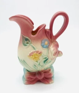 VINTAGE HULL ART POTTERY PINK BOW KNOT 5-1/2" EWER # B1 EUC ORIGINAL N4 - Picture 1 of 7