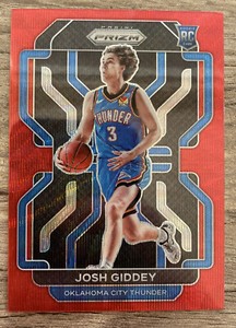 2021-22 Panini Prizm Josh Giddey #301 Red Wave RC Rookie Oklahoma City Thunder