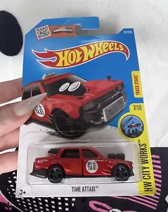 Time Attaxi 172/250 Red Hot Wheels Mattel Diecast Car HW CITY WORKS 2015 🌸 - Picture 1 of 4