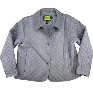 Cabelas Quilted Grey Jacket Women's XL Button-Up Collared Shacket - Picture 1 of 8