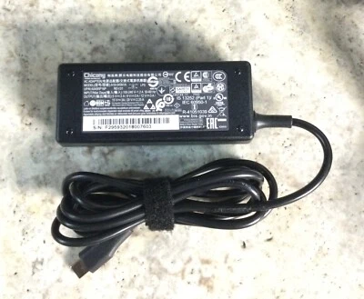 TESTED ACER Chromebook Chicony 311 C721-25AS USB-C AC Charger Power Adapter 45W - Image 1 of 2
