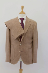 NWT$7850 Brunello Cucinelli Men Linen-Silk-Wool Pinstripe 2Pc Suit 50/ 40US A232