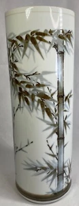 Japanese Procelain Hat Stand or Vase Bamboo Art 11.5 x 4.25, Asian Home Decor - Picture 1 of 18