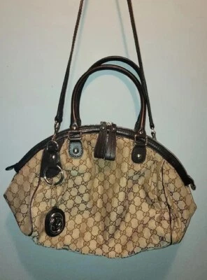 BOLSO DE HOMBRO GUCCI MONOGRAMA LONA HOBO SUKEY CON GG BOLSO ENCANTO 100% AUTÉNTICO   Foto 1 de 4