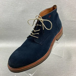 Nik Kacy Chukka Boots Blue Leather Suede Round Toe Lace Up Block Heel EU40/US7 - Picture 1 of 11