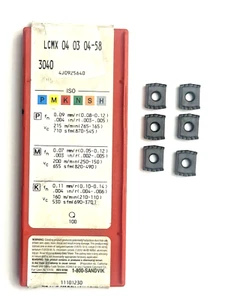 (6) pcs SANDVIK LCMX 04 03 04-58 Grade 3040 carbide U-Insert for drilling - Picture 1 of 10