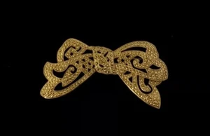 Vintage 1928 Co Marcasite Bow Brooch Silver Tone Large Victorian Revival Pin - Picture 1 of 2