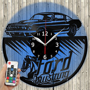 LED Clock Ford Mustang LED Light Vinyl Record Wall Clock LED Wall Clock 2547