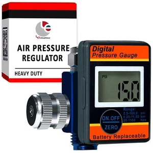 LE LEMATEC Air Compressor Regulator Valve with Digital Pressure Gauge, for... - Picture 1 of 7