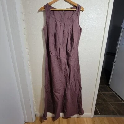 Maxi Vestido Sin Mangas Spiegel 100% Lino Lino Talla 16W Polvoriento Púrpura Lagenlook Playa Foto 1 de 4