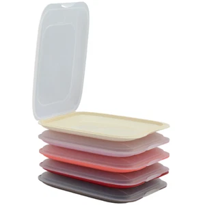 5x stapelbare Aufschnittbox Frischhaltedose Wurst Behälter Farbe Multicolor - Bild 1 von 10