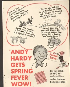 Movie ads from Motion Picture Herald 1939--Andy hardy gets spring fever-----77 - Picture 1 of 1