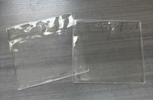 2 cordini in plastica trasparente porta badge ID manicotto orizzontale - Foto 1 di 2