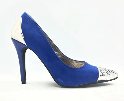 Zapatos de tacón alto para mujer Liliana azul y plateado talla 5,5 Foto 1 de 4