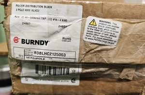 BURNDY BDBLHC2125003 POWER DISTRIBUTION BLOCK 3POLE 600V AL9CU VERSIPOLE - Picture 1 of 4