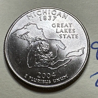 2004 D - Michigan - State Quarter 25C 9289N - Image 1 of 3