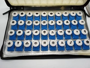 Paper Punch Lot 40 Piece Set In Carry Case UNBRANDED Scrapbooking Never Used - Picture 1 of 17