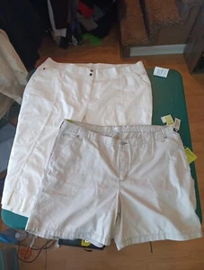 C.J Banks Stretch Comfort Capri Size 24w And Lee Shorts Lot - Picture 1 of 15