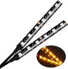 6 LED Amber Light Strip for Motorcycle Turn Signal Backup License Plate, 2PCS 12