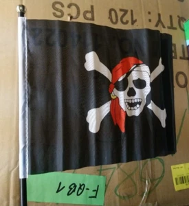 144 Stück Piratenfahne 22 x 15 cm Stiel 30 cm RP 12 - Bild 1 von 2